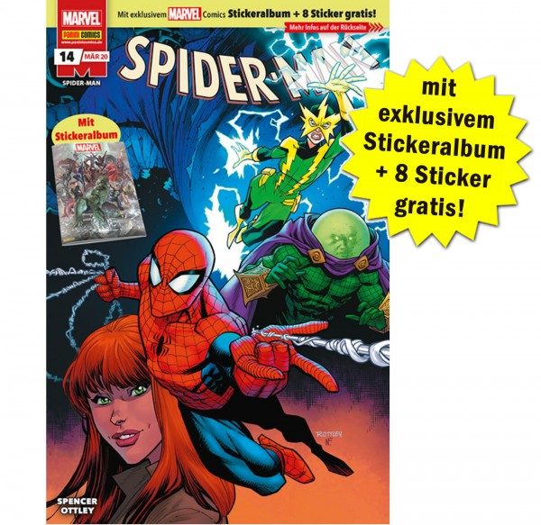 Spider-Man Heft 14 mit exklusivem Stickeralbum zu den Marvelmeilensteinen und 8 Stickern gratis