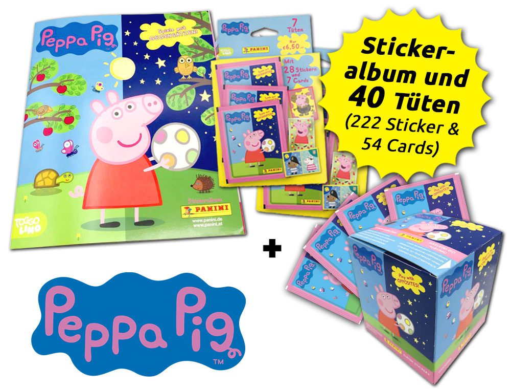 Peppa Pig Sticker und Trading Karten Einzelauswahl DE Spiele mit Gegensätzen 