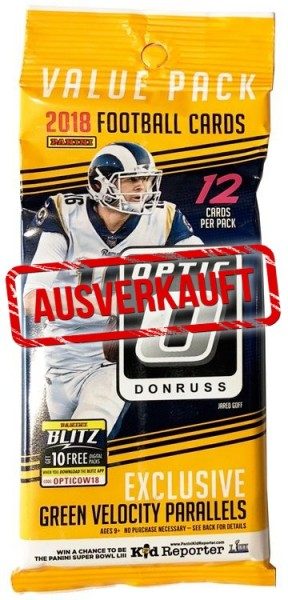 NFL 2018 DONRUSS Optic Football Trading Cards - Fat Pack