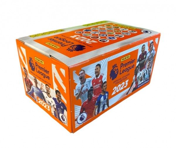Premier League 2023 Stickerkollektion – versiegelte Box mit 100 Tüten
