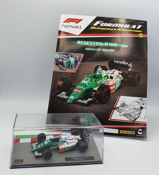 Formula 1 Rennwagen-Kollektion 75 - Gerhard Berger (Benetton B186) Magazin mit Auto