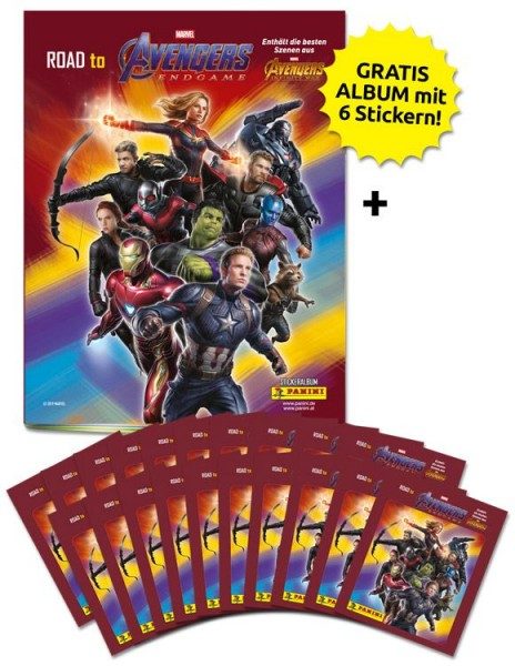 Road to Avengers Endgame - Sticker und Trading Cards - Sammelbundle