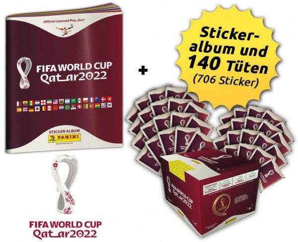 Panini WM Sticker Katar 2022 - Collectors Bundle mit Softcover-Album 