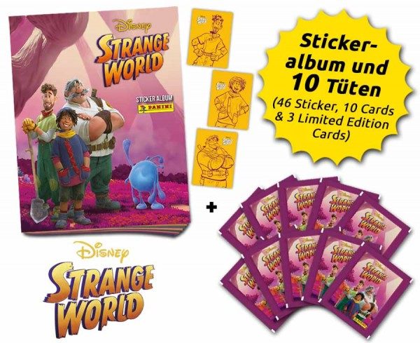 Disney Strange World - Sticker & Cards - Schnupperbundle mit 10 Tüten