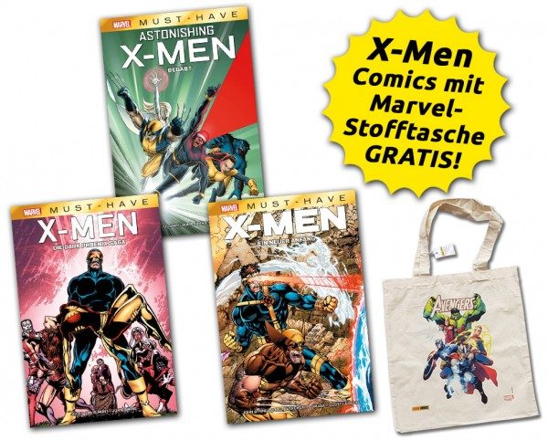 Marvel X-Men Bundle mit Marvel-Stofftasche