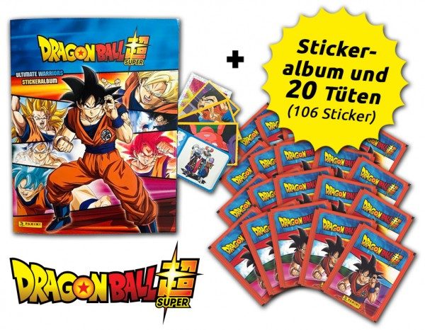 Dragon Ball Super - Ultimate Warriors Stickerkollektion - Sammelbundle mit 20 Tüten