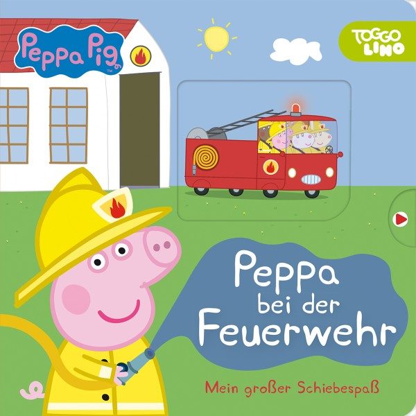 Peppa Pig - Peppa bei der Feuerwehr - mein großer Schiebespaß Cover
